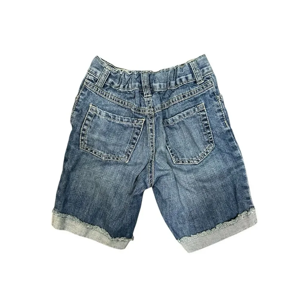 Gymboree Girls Size‎ 6 2013 Summer Embroidered Floral Bermuda Shorts Denim